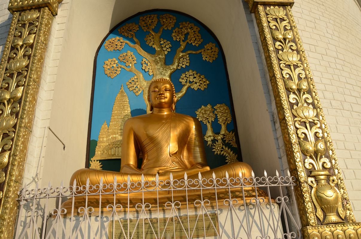 Pokhara World Peace Pagoda 08 Statue Of Buddha At Buddhagaya Where He Attained Enlightenment 